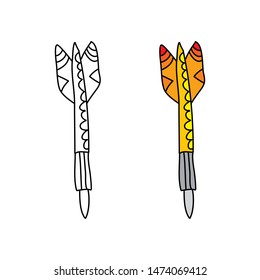cartoon drawing of a dart