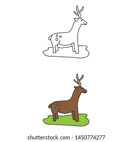 cartoon drawing of a deer
