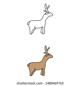 cartoon drawing of a deer