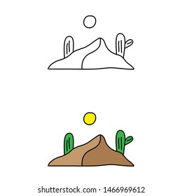 cartoon drawing of a desert