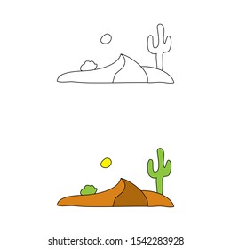 cartoon drawing of a desert scenery