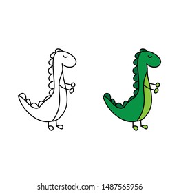 cartoon drawing of a dinosaur