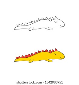 cartoon drawing of a dinosaur