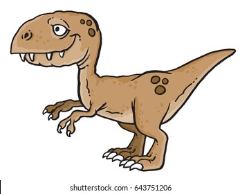 Cartoon drawing of a dinosaur - Tyrannosaurus Rex. Vector illustration.