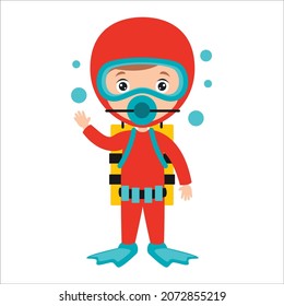 Cartoon Drawing Of A Diver