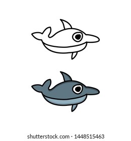 cartoon drawing of a dolphin