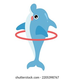 Cartoon-Zeichnung einer Delfin