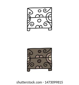 cartoon drawing of a drawer chest