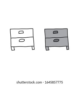 cartoon drawing of a drawer chest
