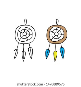 cartoon drawing of a dreamcatcher