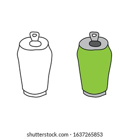 cartoon drawing of a drink can