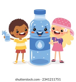 Cartoon Drawing Of Drinking Water