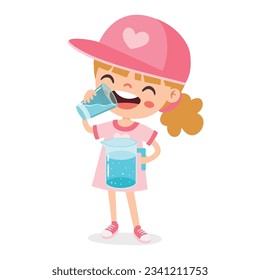 Cartoon Drawing Of Drinking Water