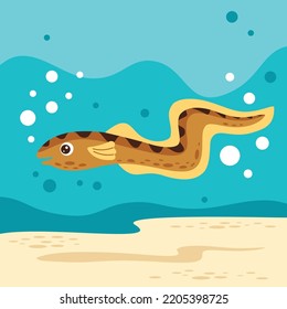 Cartoon Drawing Of An Eel