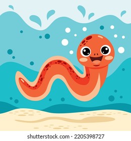 Cartoon Drawing Of An Eel