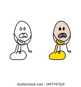 cartoon drawing of an egg mascot
