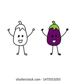 cartoon drawing of an eggplant