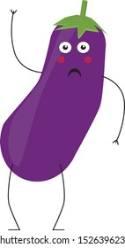 cartoon drawing of eggplant with face