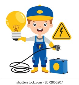 Cartoon Drawing Of An Electrician