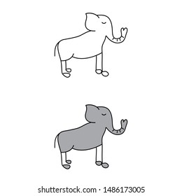 cartoon drawing of an elephant