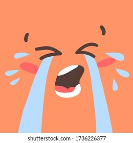 Cartoon drawing emoji. Hand drawn emotional face.Actual Vector illustration emoticon. Creative ink art work facial expression