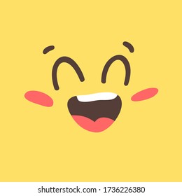 Cartoon drawing emoji. Hand drawn emotional face.Actual Vector illustration emoticon. Creative ink art work facial expression