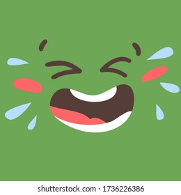 Cartoon drawing emoji. Hand drawn emotional face.Actual Vector illustration emoticon. Creative ink art work facial expression