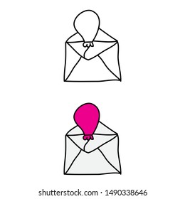 cartoon drawing of an envelope