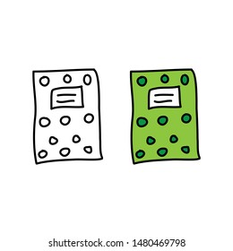 cartoon drawing of an exercise book