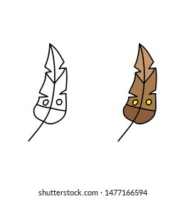 cartoon drawing of a feather