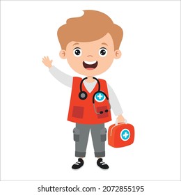 Cartoon Drawing Of A First Aid Kid
