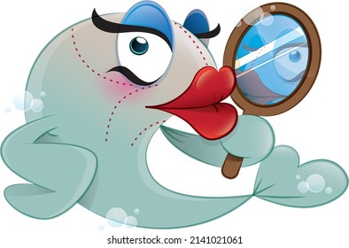 A Cartoon Drawing Of A Fish After A Botox Treatment