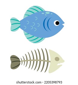 Cartoon Drawing Of A Fish Bone