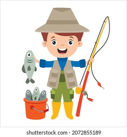 Cartoon Drawing Of A Fisher