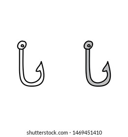 cartoon drawing of a fishing hook