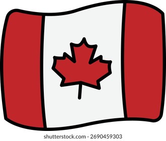 Un dibujo de dibujos animados de la bandera de Canadá