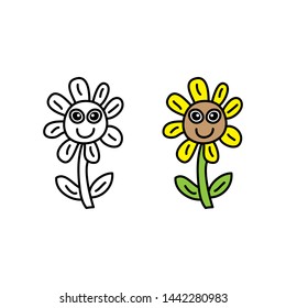 cartoon drawing of a flower