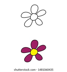 cartoon drawing of a flower