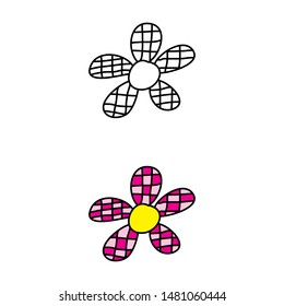 cartoon drawing of a flower