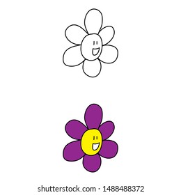 cartoon drawing of a flower