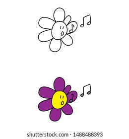 cartoon drawing of a flower