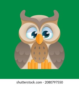 a cartoon drawing of a forrest owl used for indoor playground softplay