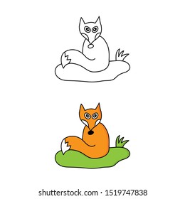 cartoon drawing of a fox