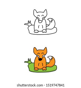 cartoon drawing of a fox
