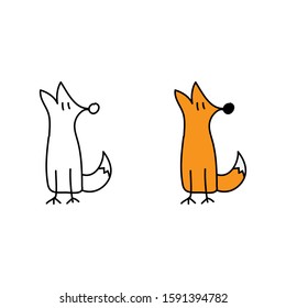 cartoon drawing of a fox