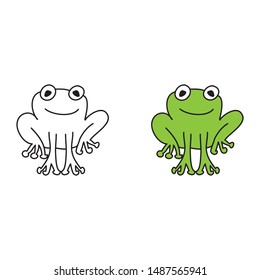 cartoon drawing of a frog