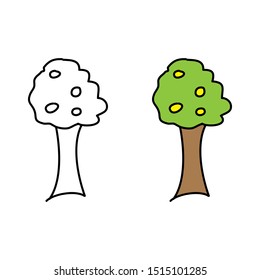 cartoon drawing of a fruit tree