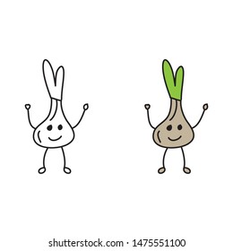 cartoon drawing of a garlic
