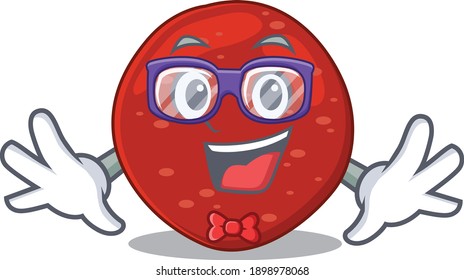 A cartoon drawing of geek peperoni wearing weird glasses. Vector illustration