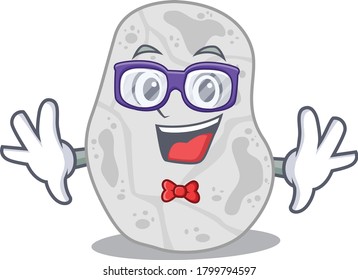 A cartoon drawing of geek white planctomycetes wearing weird glasses